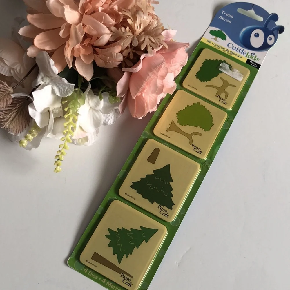 Cuttlekids Trees ProvoCrafts Die Cuts Cuttlekids Tree Shapes NEW set of 4